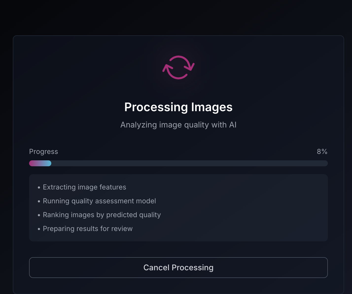 AI processing and analysis